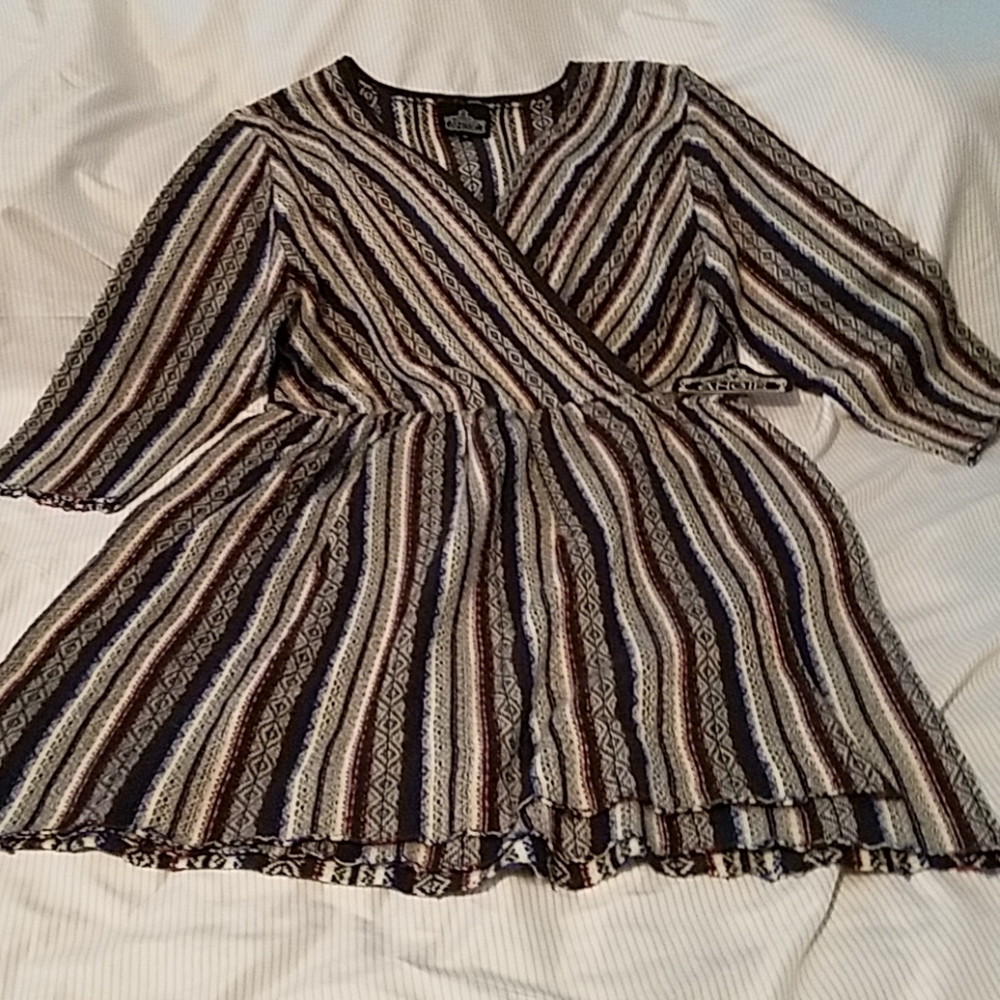 Angie striped blue/red/white/black long sleeve top